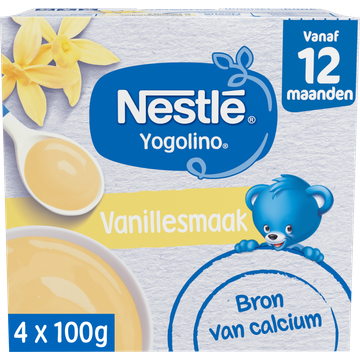 Nestlé Yogolino® Vanillesmaak 12+ maanden baby toetje 4 x 100 g