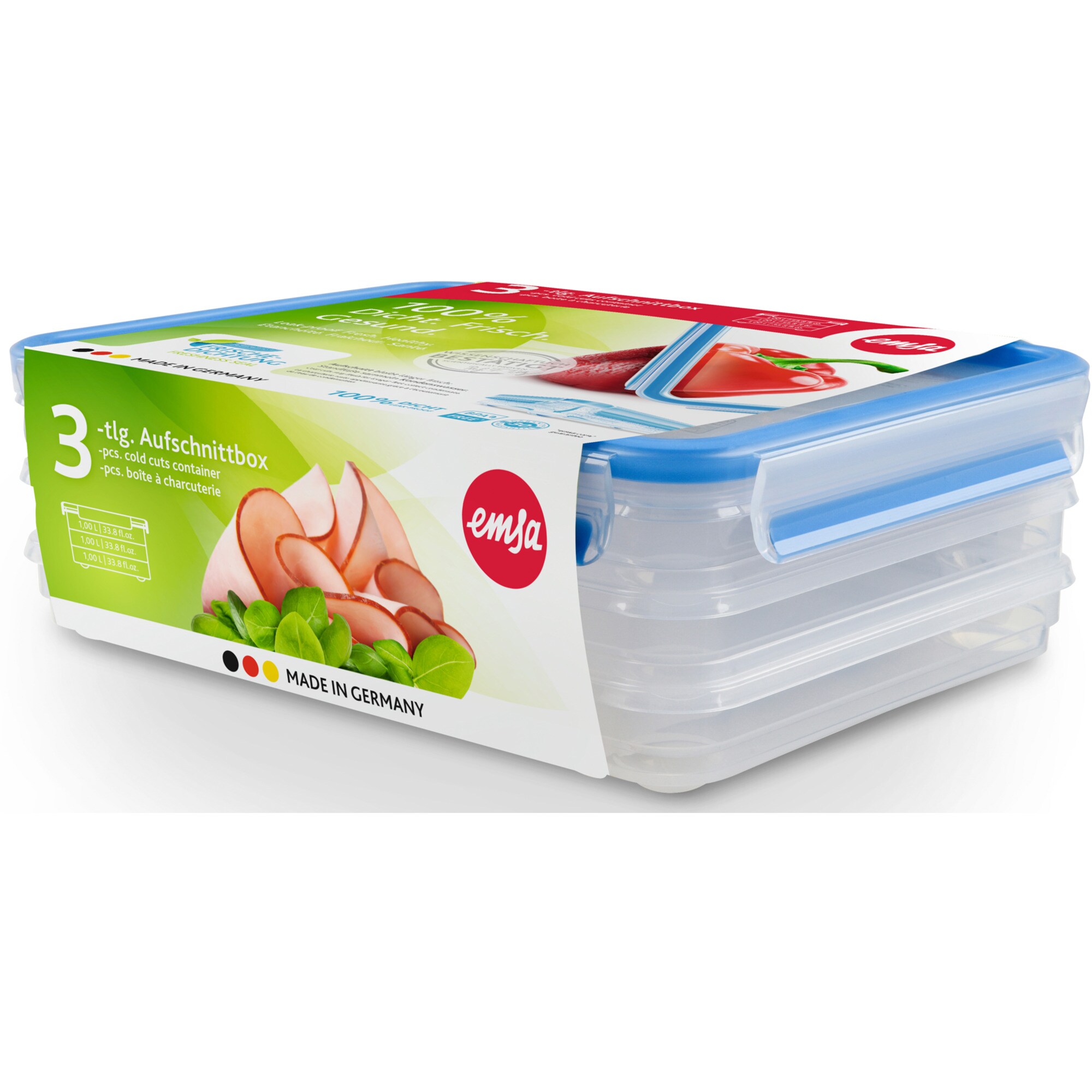 Emsa Dose CLIP & CLOSE Aufschnittbox-System 1,0 Liter, 4-teilig