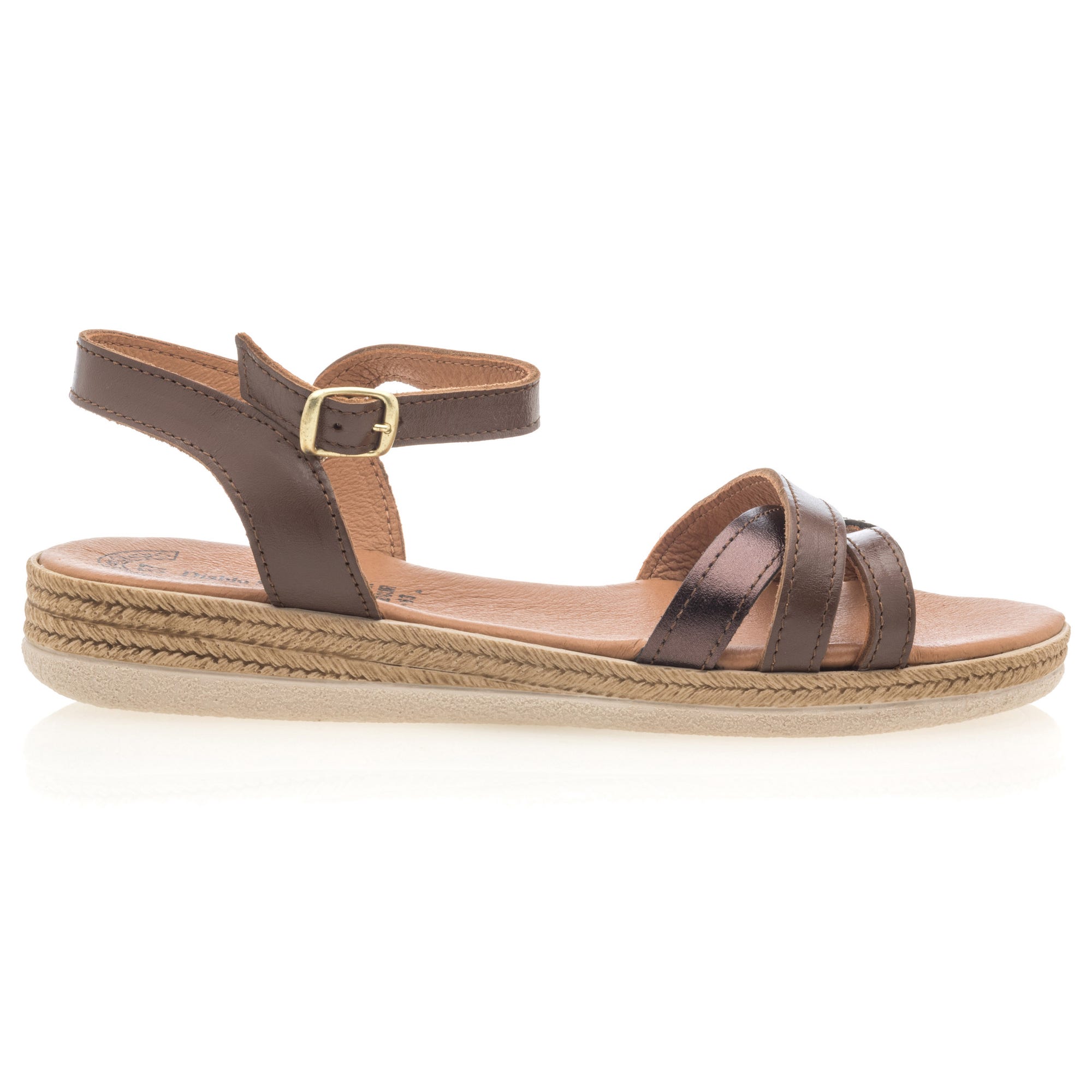 Sandales Femme en cuir marron