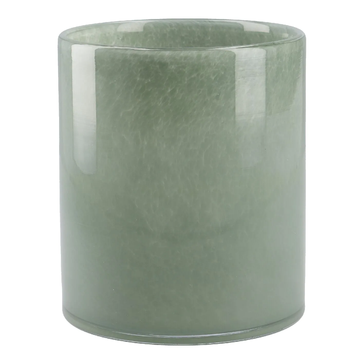 Glas-Vase Zylinder/Opal, grün, 12 x 14 cm