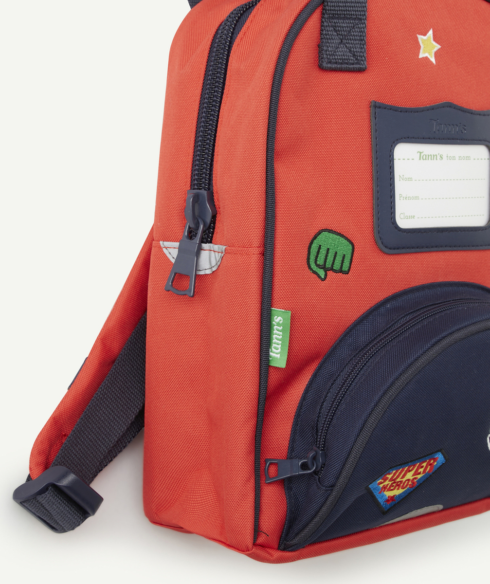 TANN'SSAC À DOS TRISTAN BLEU MARINE ET ROUGE SUPER HÉROS