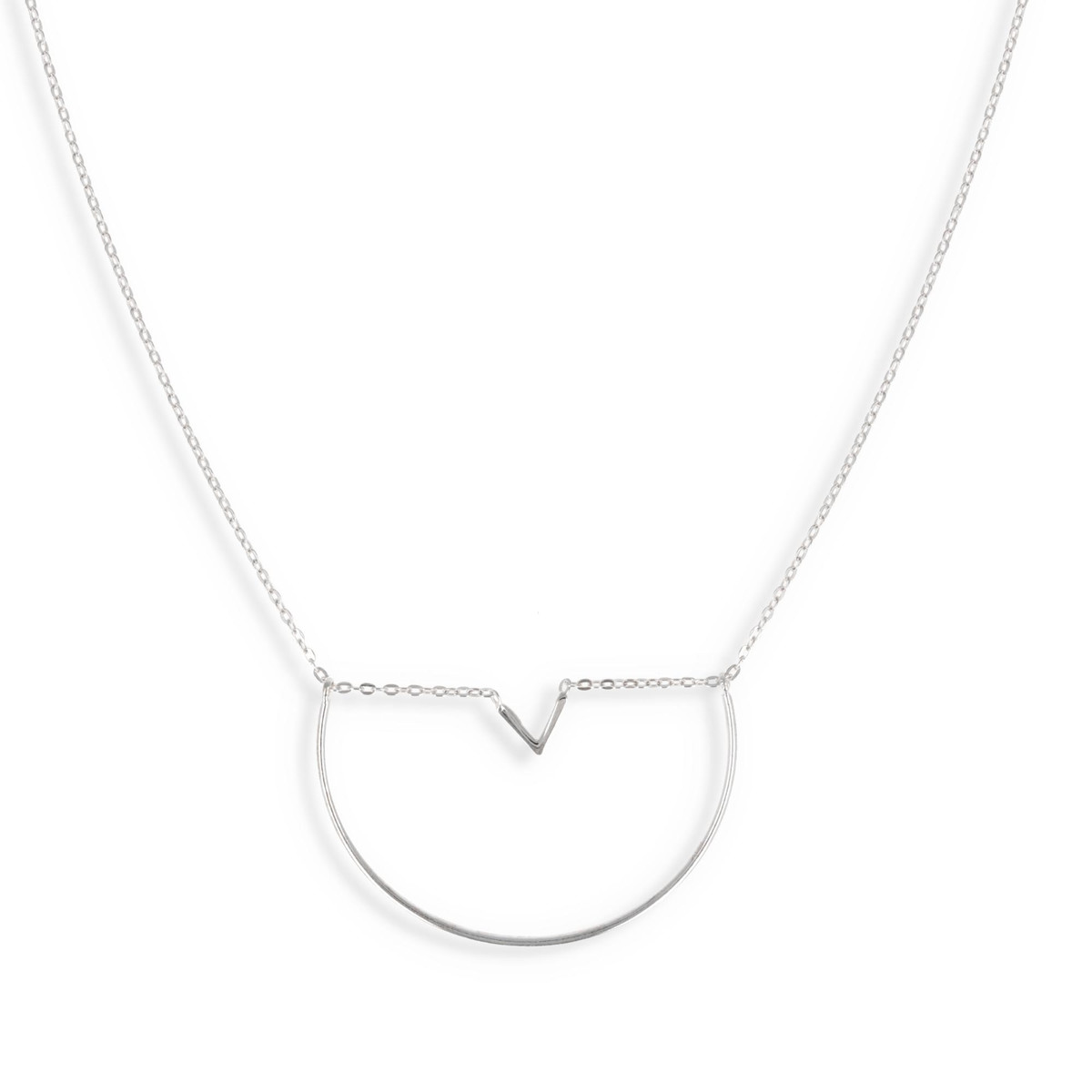 Collier argent forme géométrique 45cm