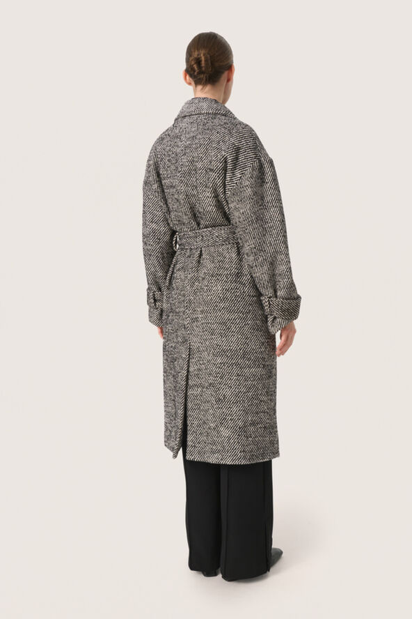 Soaked in Luxury SLMabel Coat Black and white twill