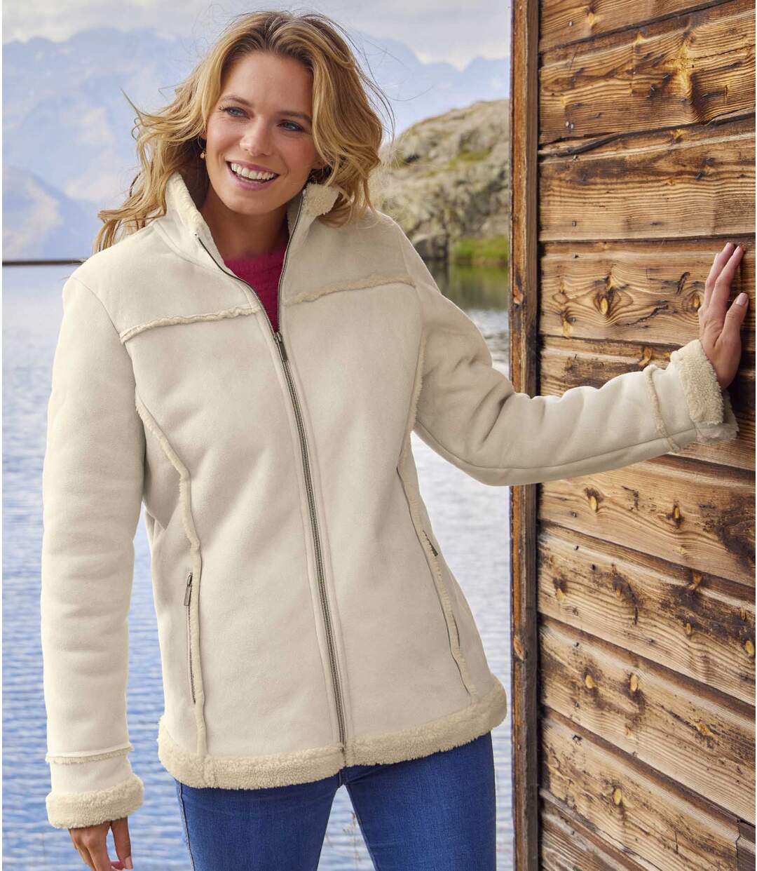 Veste Suédine Fourrée Sherpa