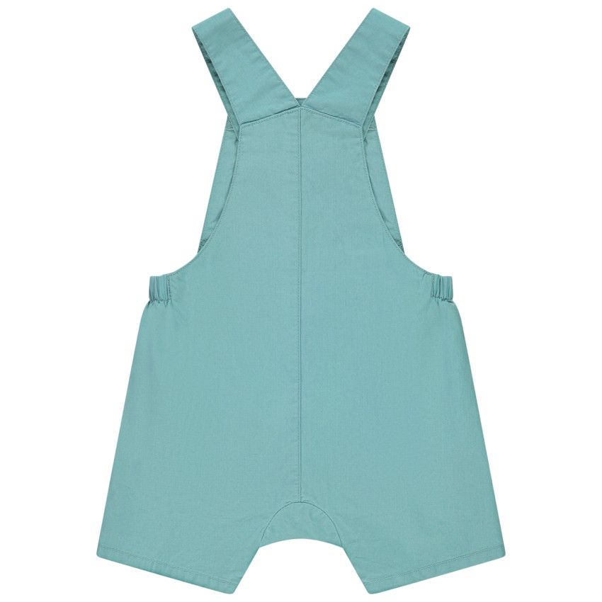 Salopette courte broderie palmier pour bébé garçon - Bleu moyen