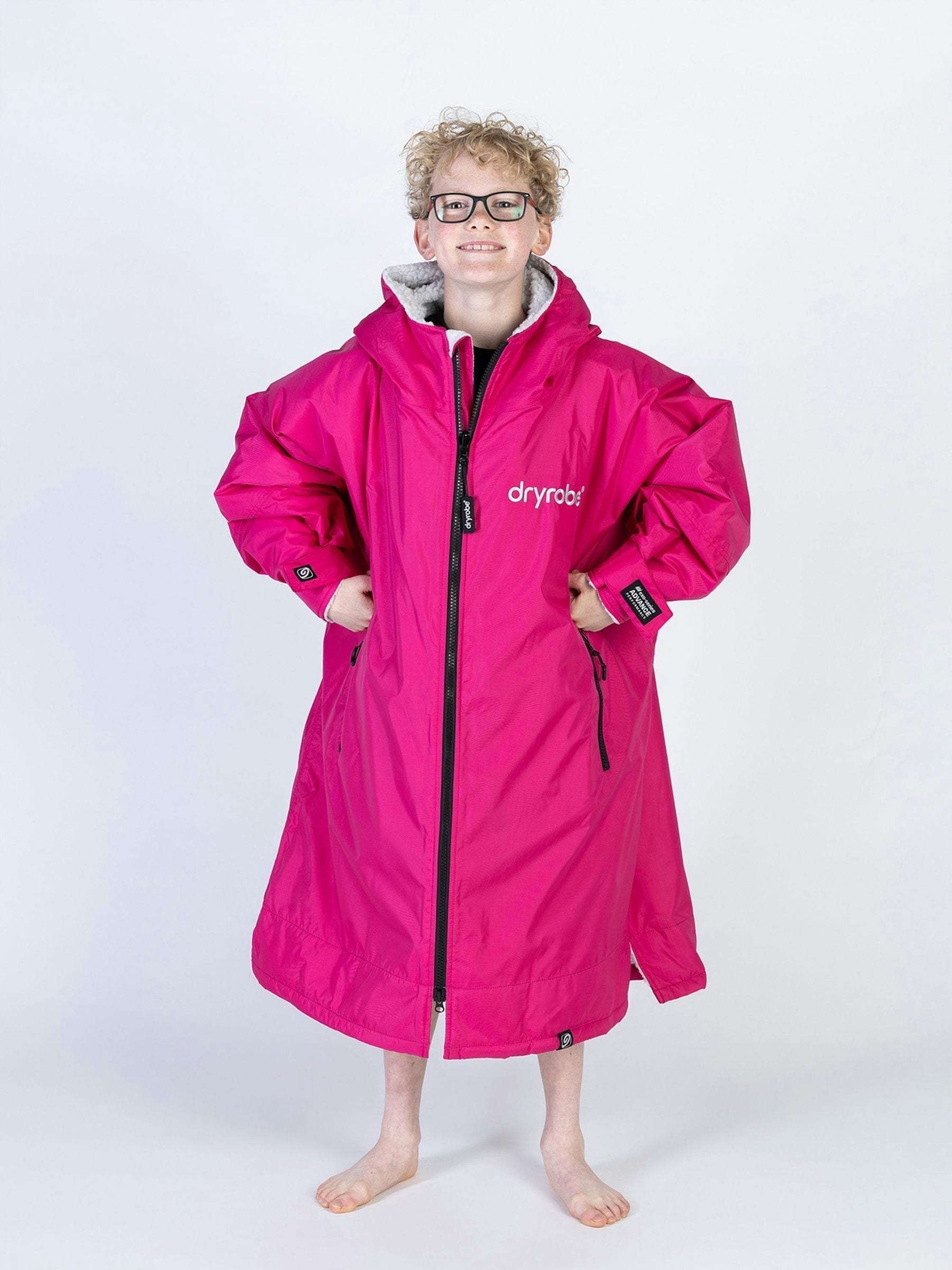 Roze/lichtgrijs - dryrobe Advance Adult Long Sleeve Changing Coats