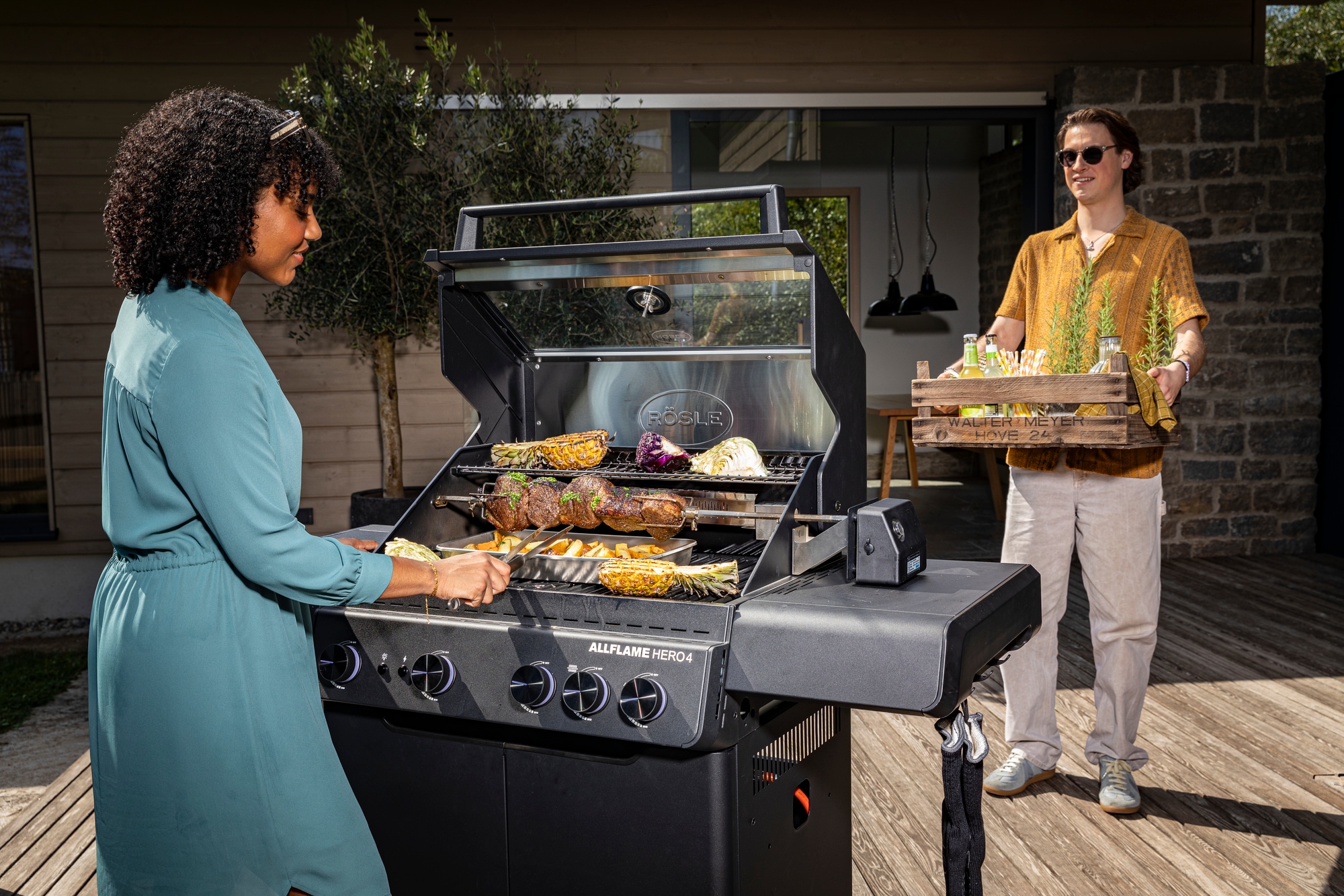 RÖSLE Grillspiess »ALLFLAME-Serie« Drehspiess inkl. Elektromotor