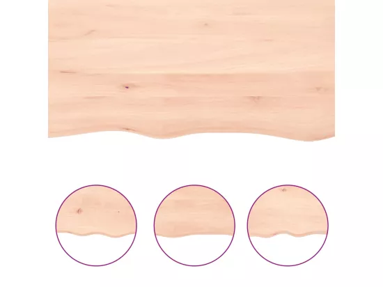 Comptoir de salle de bain 80x30x(2-6) cm bois massif non traité