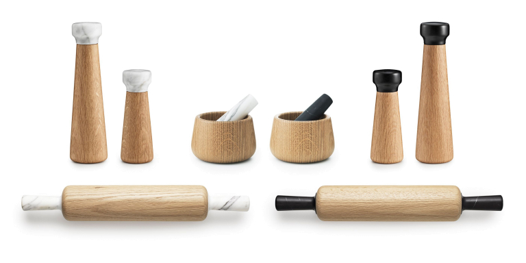 Normann Copenhagen Craft peper- en zoutmolen zwart small naturel eiken