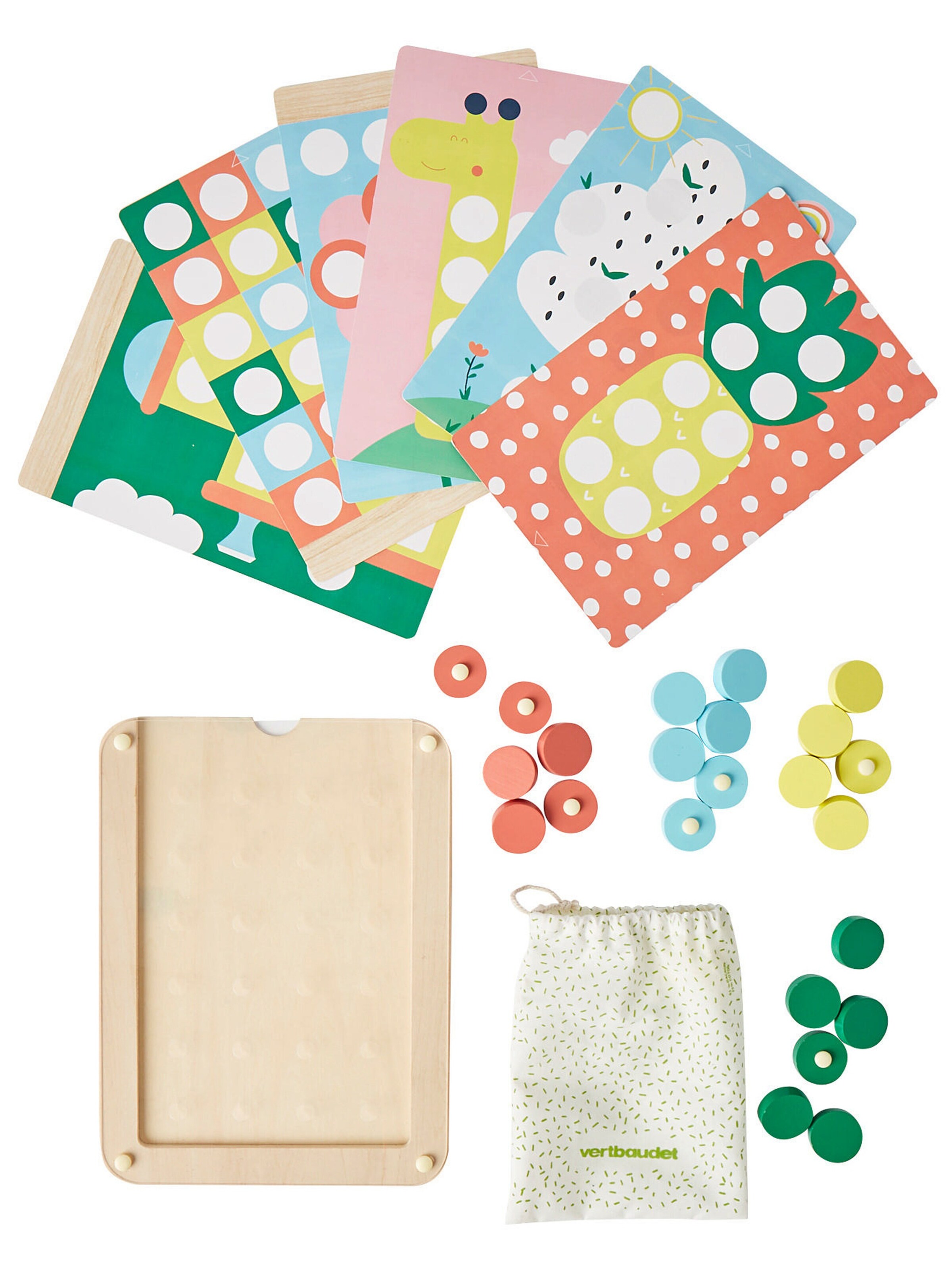 Vertbaudet Farben-Spiel für Kinder, Holzrahmen FSC® mehrfarbig