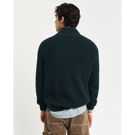 GANT Half Zip Sweater, Tartan Green, 3XL