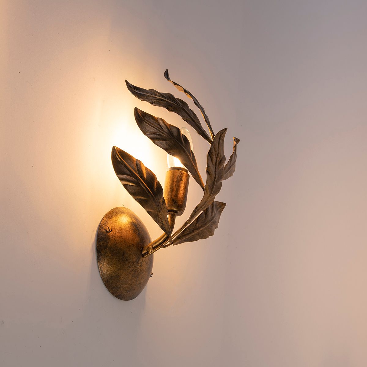 Art Deco wandlamp antiek goud - Linden
