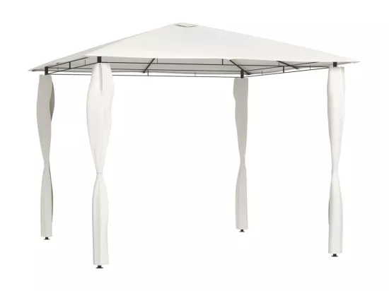 Belvédère avec revêtement de poteaux 3x3x2,6 m Crème 160 g/m²