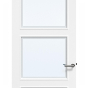 Arne & Bodil binnendeur ABD26 blank glas met matte rand - wit afgelakt