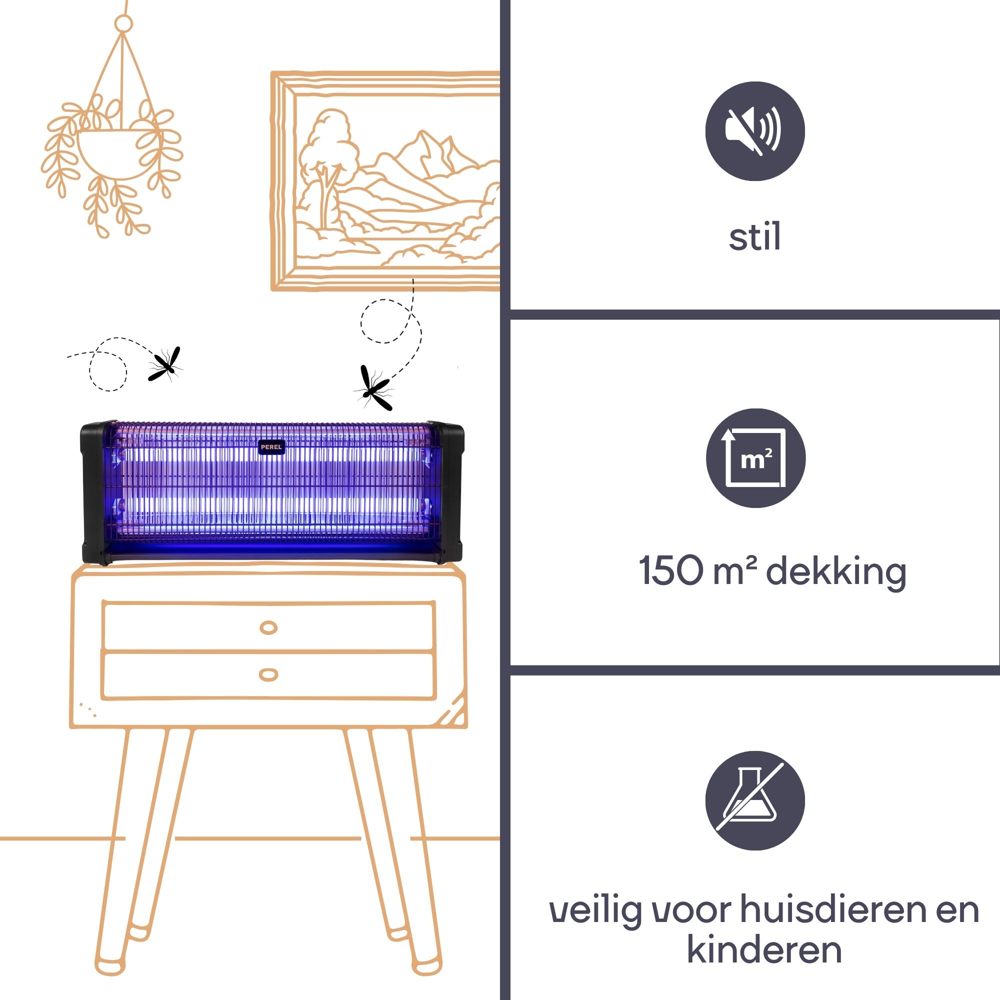 Perel GIK160N elektrische uv insectenlamp