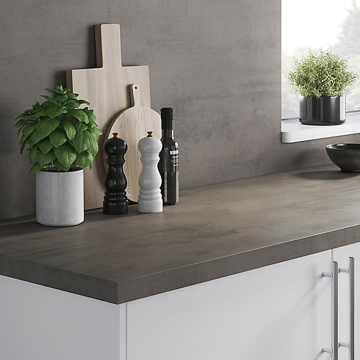 Crédence de cuisine aspect ciment GoodHome Kala l. 300 cm x H. 60 cm x Ep. 8 mm