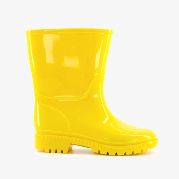 Blauwe kinder regenlaarzen geel