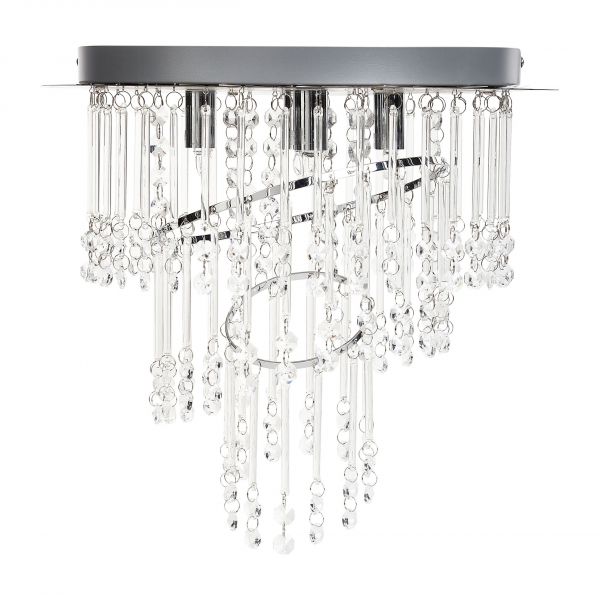 Beliani Candeeiro de Tecto Esmelle de Cristal Transparente 35x35x30