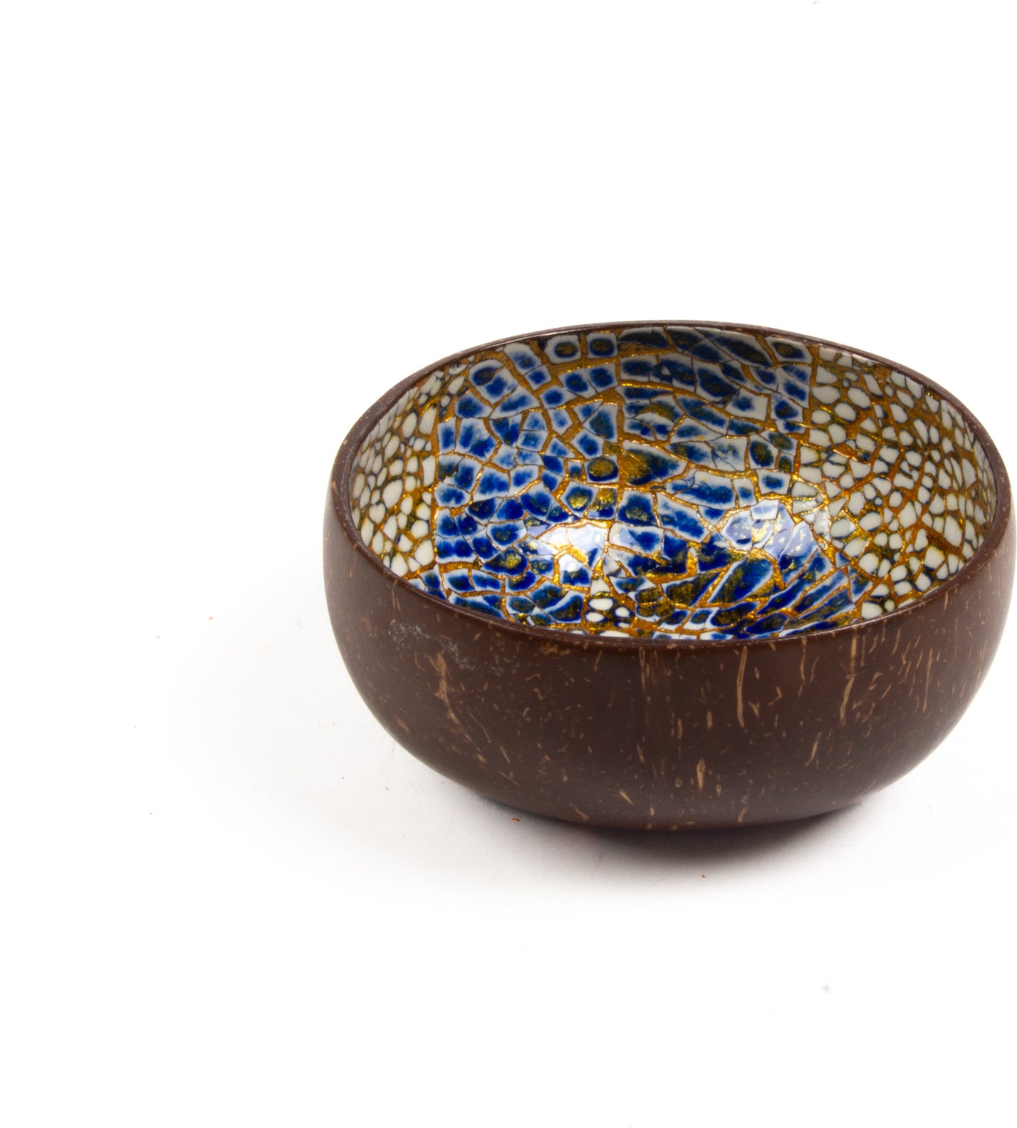 Decoratiebord kokosnoot Coco blauw 7 x 13 x 13 cm
