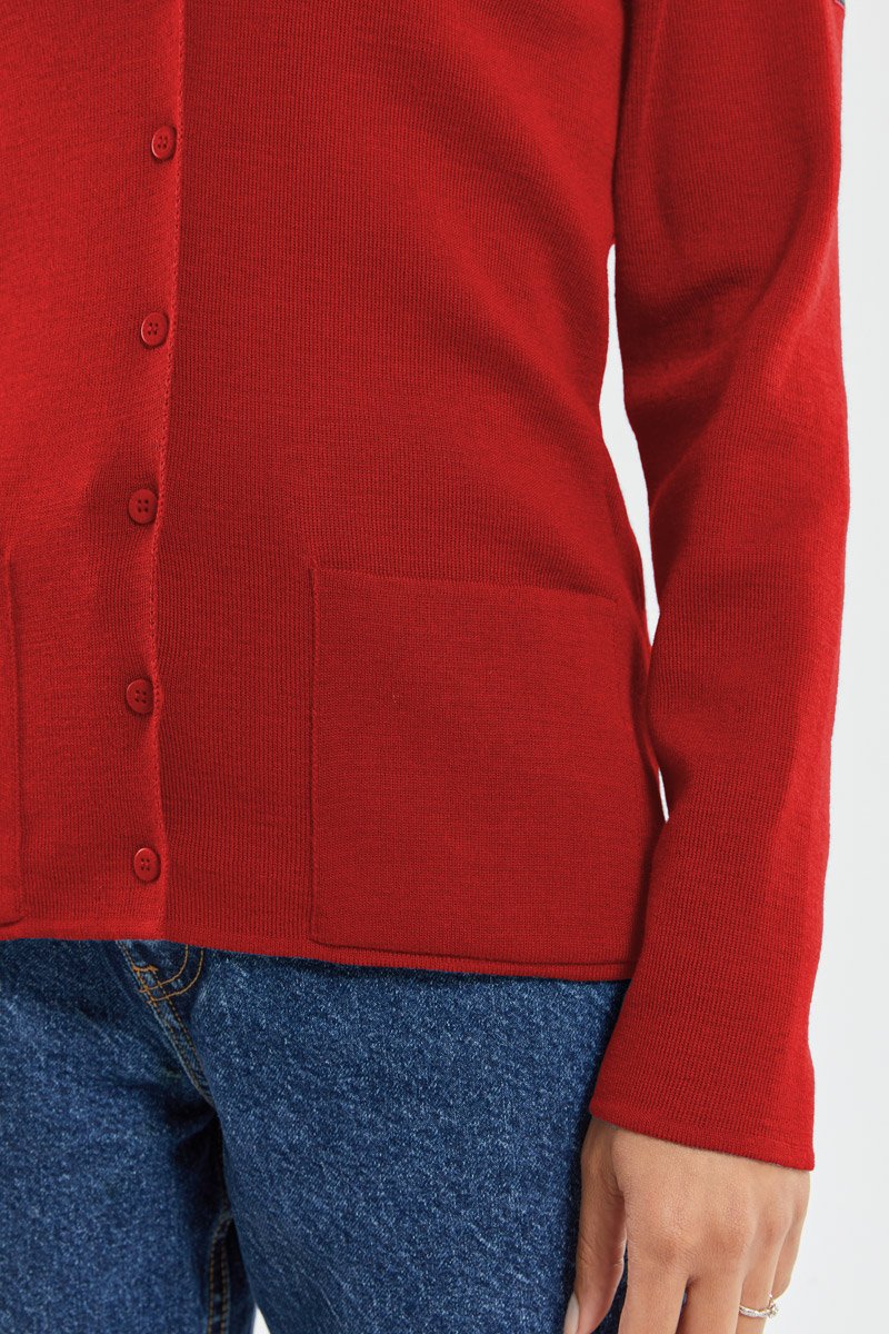 Cardigan col V - laine et acrylique