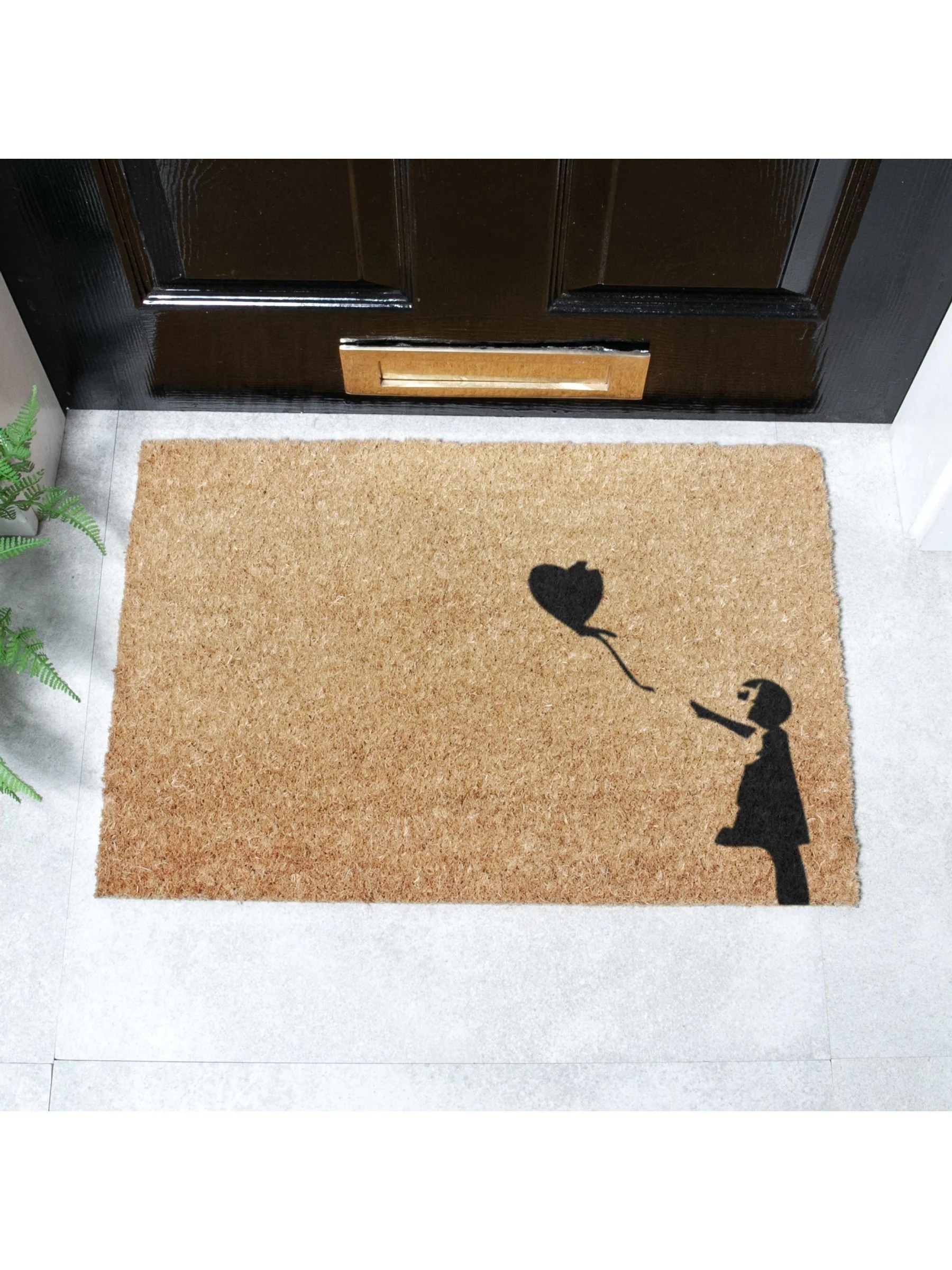 Artsy Mats Girl with a Balloon Graffiti Doormat
