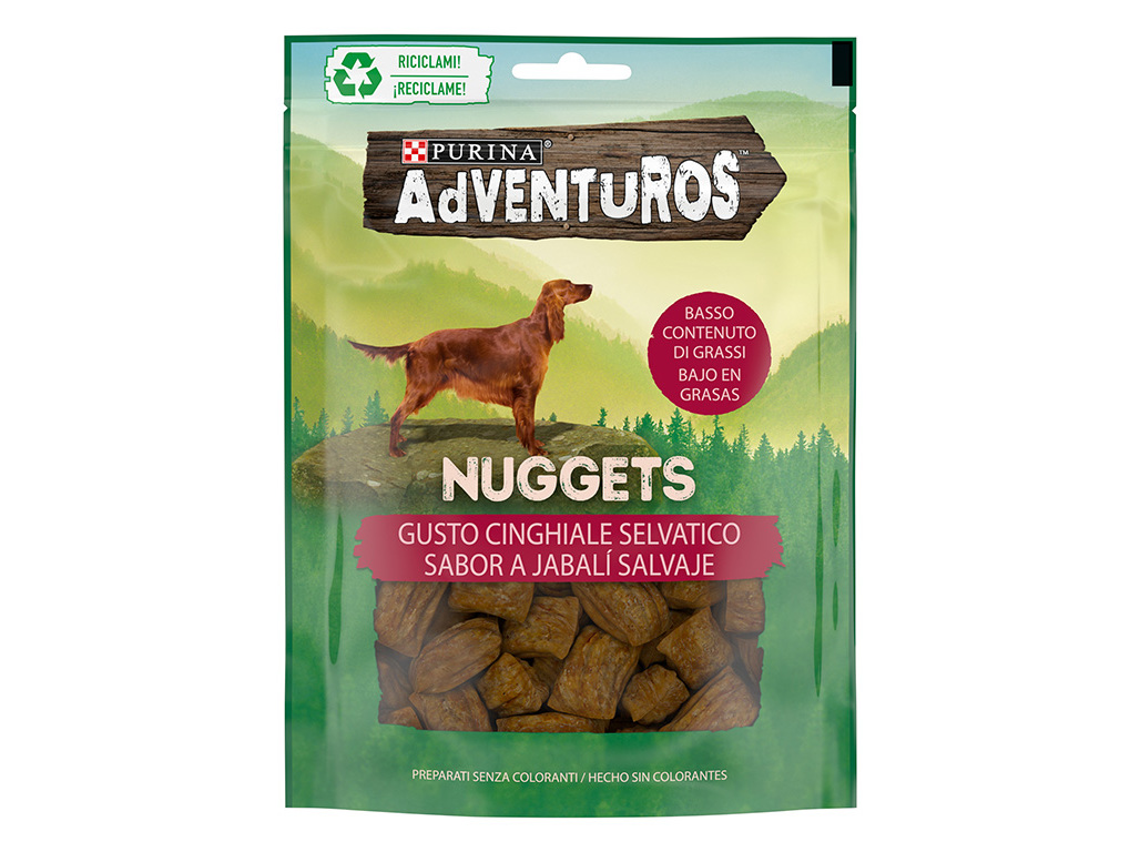 SNACKS PARA CÃO ADVENTUROS PURINA NUGGETS COM JAVALI 90G