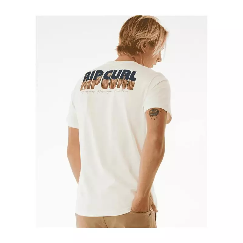 Teeshirt RIPCURL Surf Revival Repeater Tee Bone