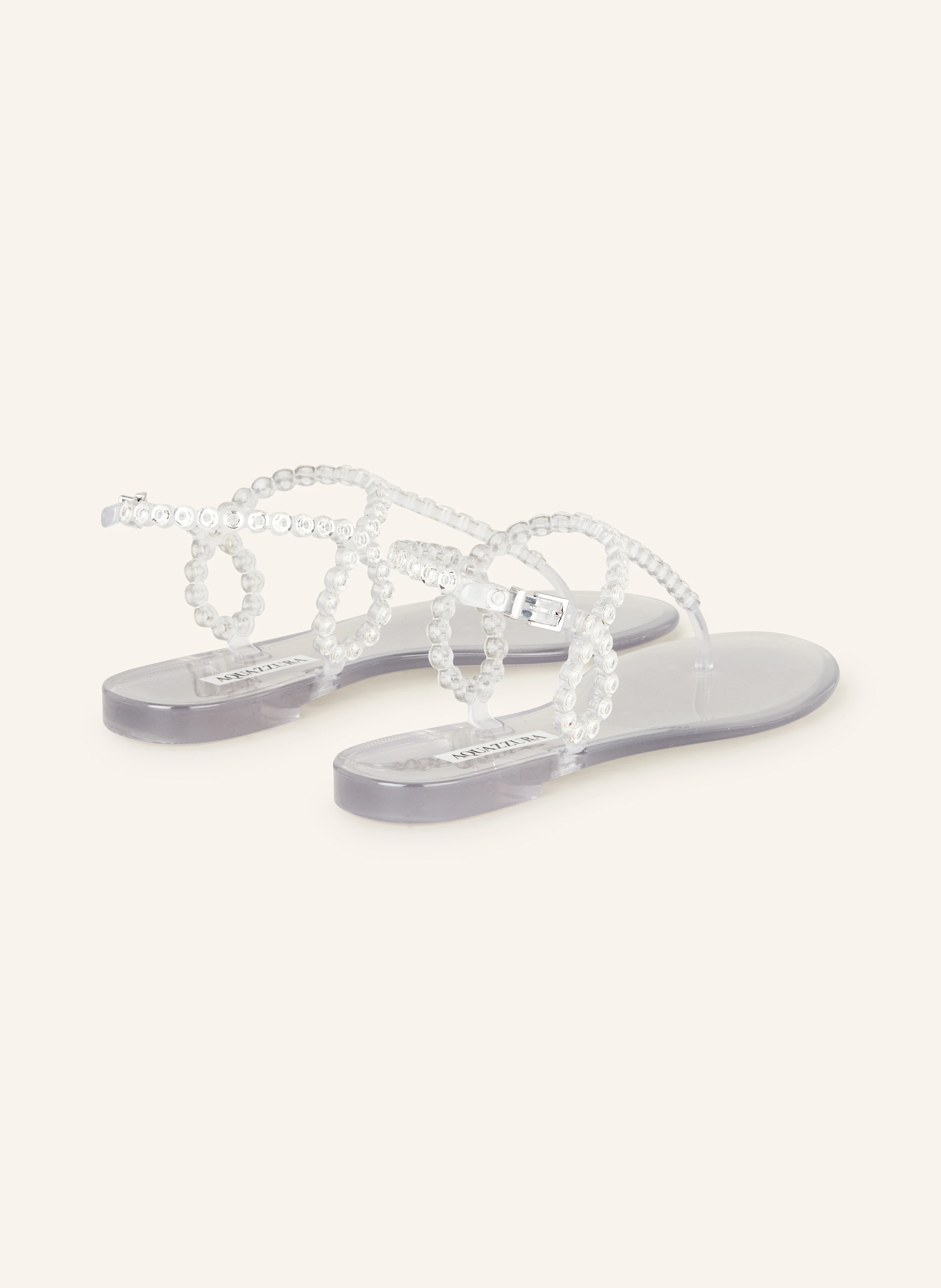 AQUAZZURA Zehentrenner ALMOST BARE CRYSTAL JELLY mit Schmucksteinen