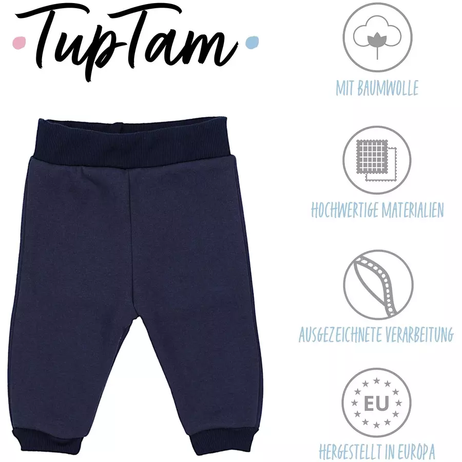 TupTam Baby Jungen Hosen Fleece Angeraut Winter 2er Pack dunkelblau