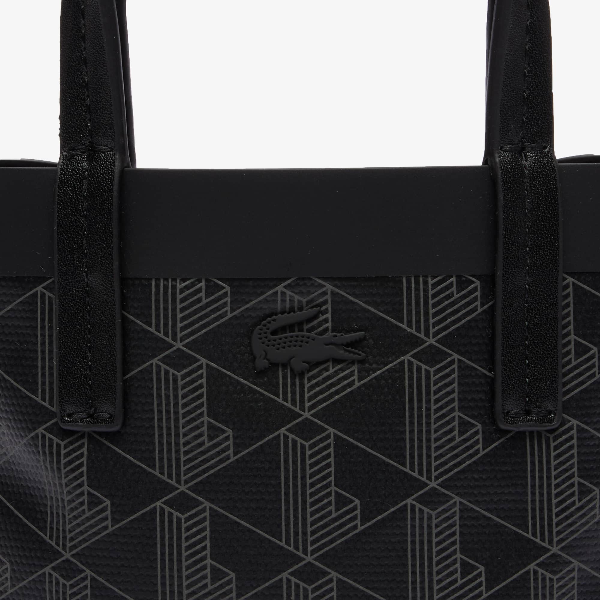 Mini sac cabas Zely monogramme en toile enduite Sacs à bandoulière - Noir - Lacoste - Femme