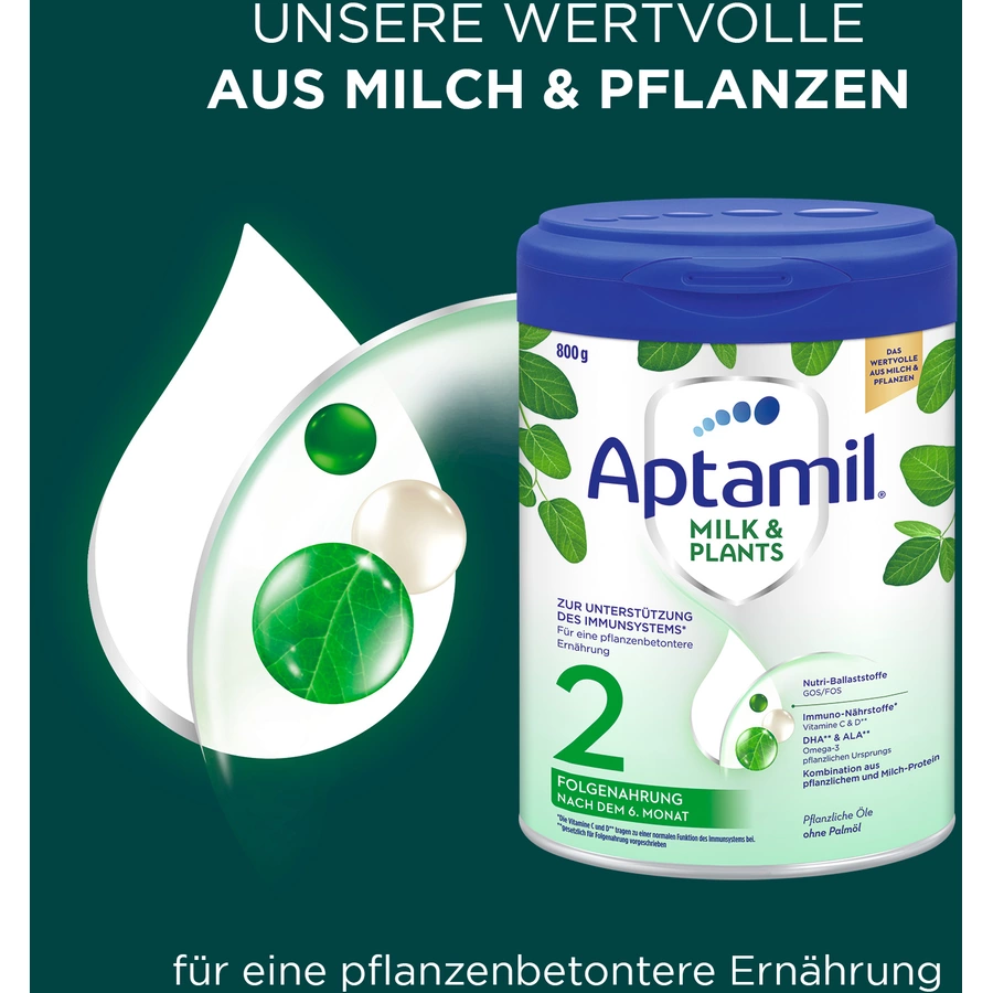 Aptamil Folgenahrung 2 Milk Plants 800 g ab dem 6. Monat