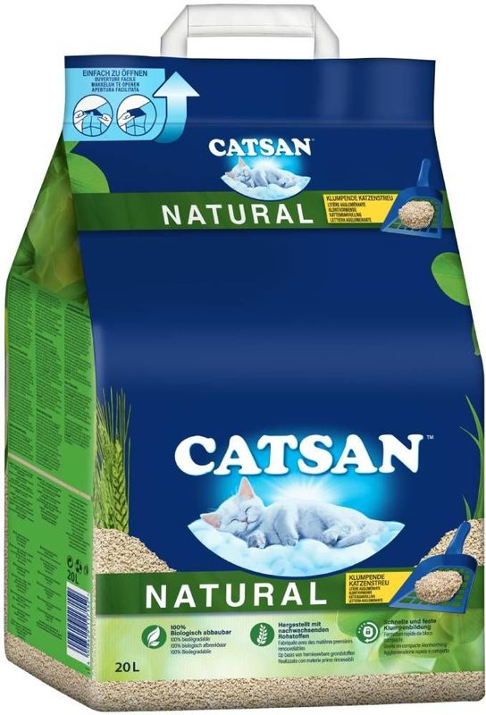 Catsan - Natural - Kattenbakvulling - Biologisch Afbreekbaar - 20L