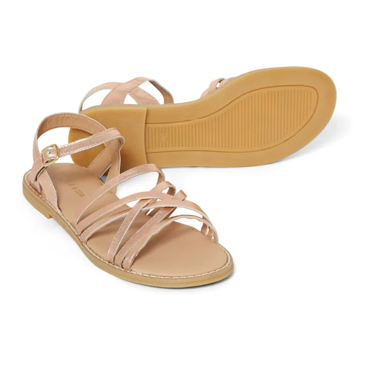Emile et Ida Exclusivité Emile et Ida x Smallable - Sandales Cuir Tresse | Doré
