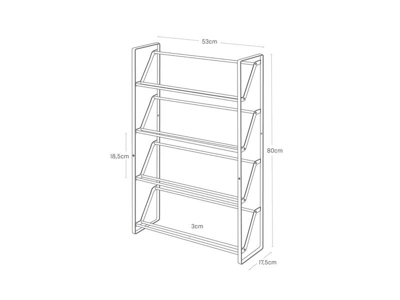 Yamazaki Schuhregal Frame 17.5 x 80 cm, Weiss Schuhorganizer