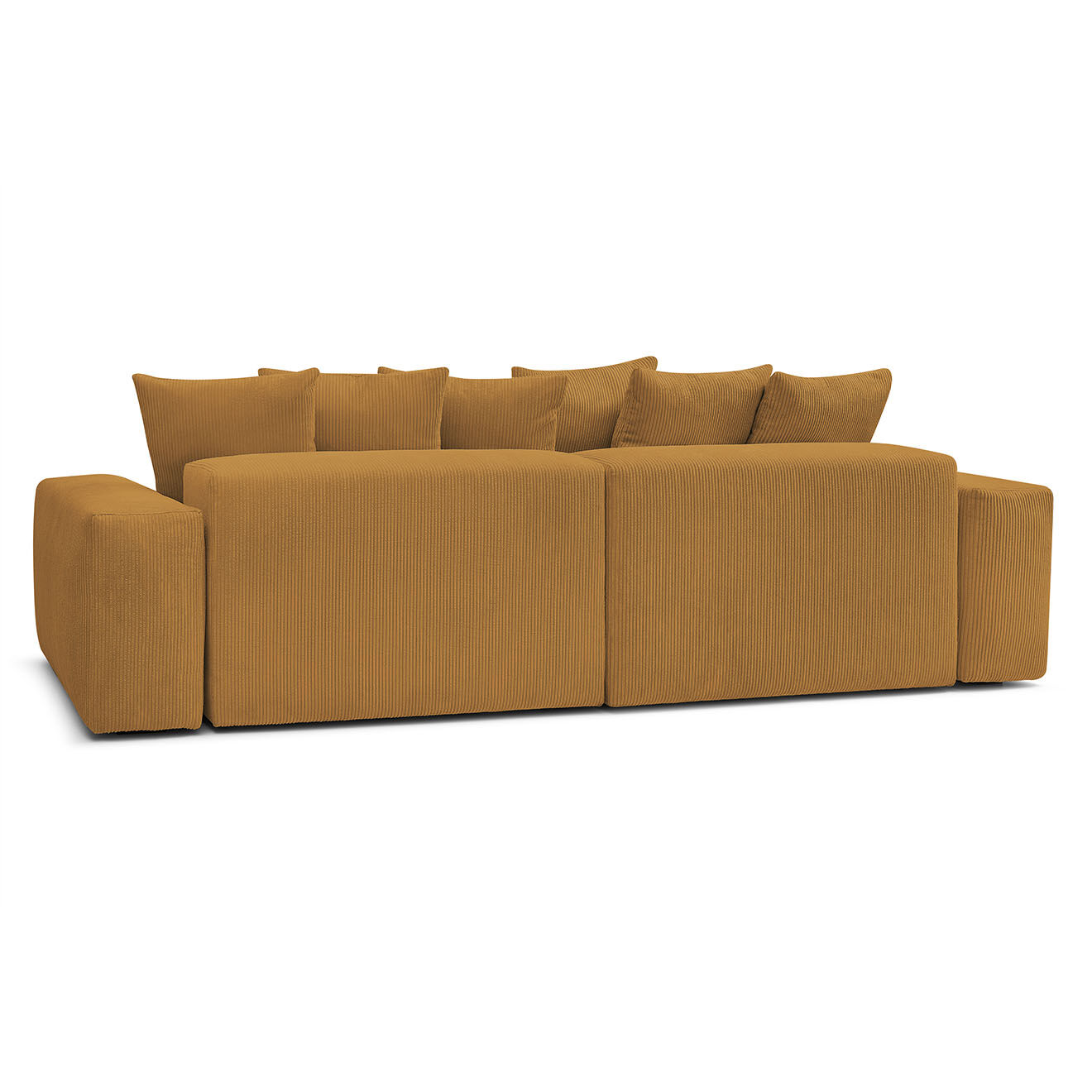 Bobochic Canapé d'angle réversible ultra moelleux voltaire velours côtelé jaune - 310x174x75 cm