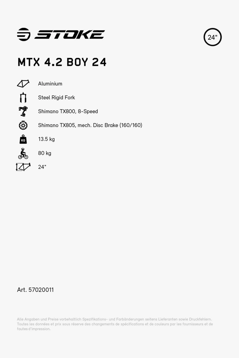 Stoke MTX 4.2 24 Jungen Mountainbike 2023