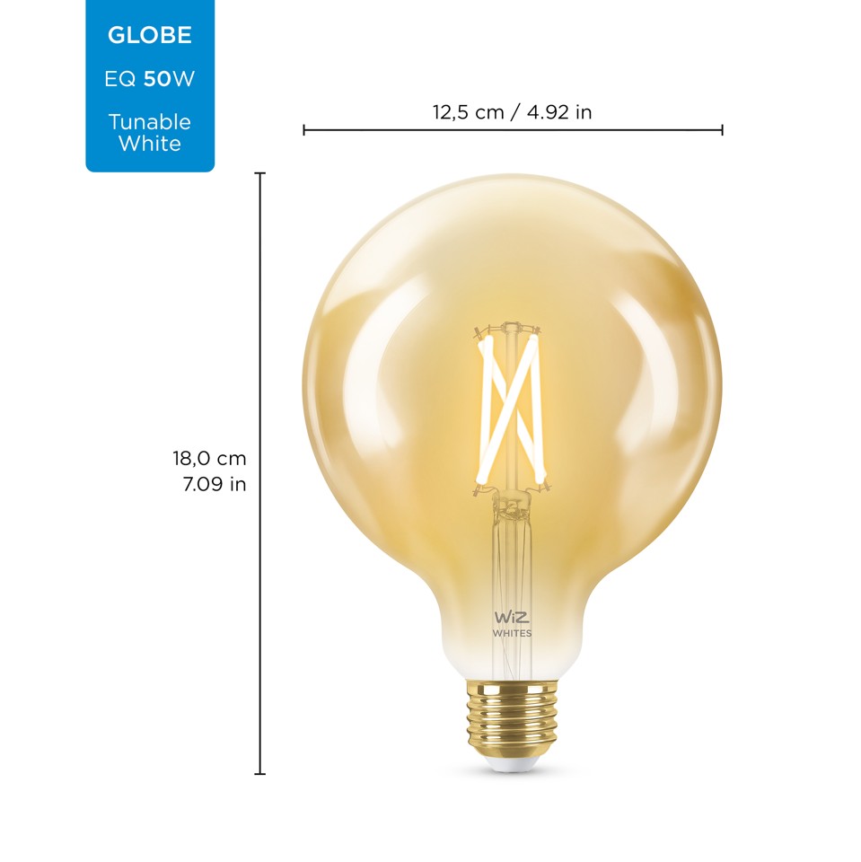 WiZ - G125 Amber Globe E27 Justerbar Hvid Smart Hjem