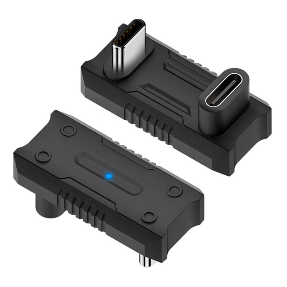 (140W) Steam Deck / OLED / Asus ROG Ally USB C auf USB C Lade und Daten Adapter Stecker 360 Grad-Winkel (8K@60Hz) - Schwarz