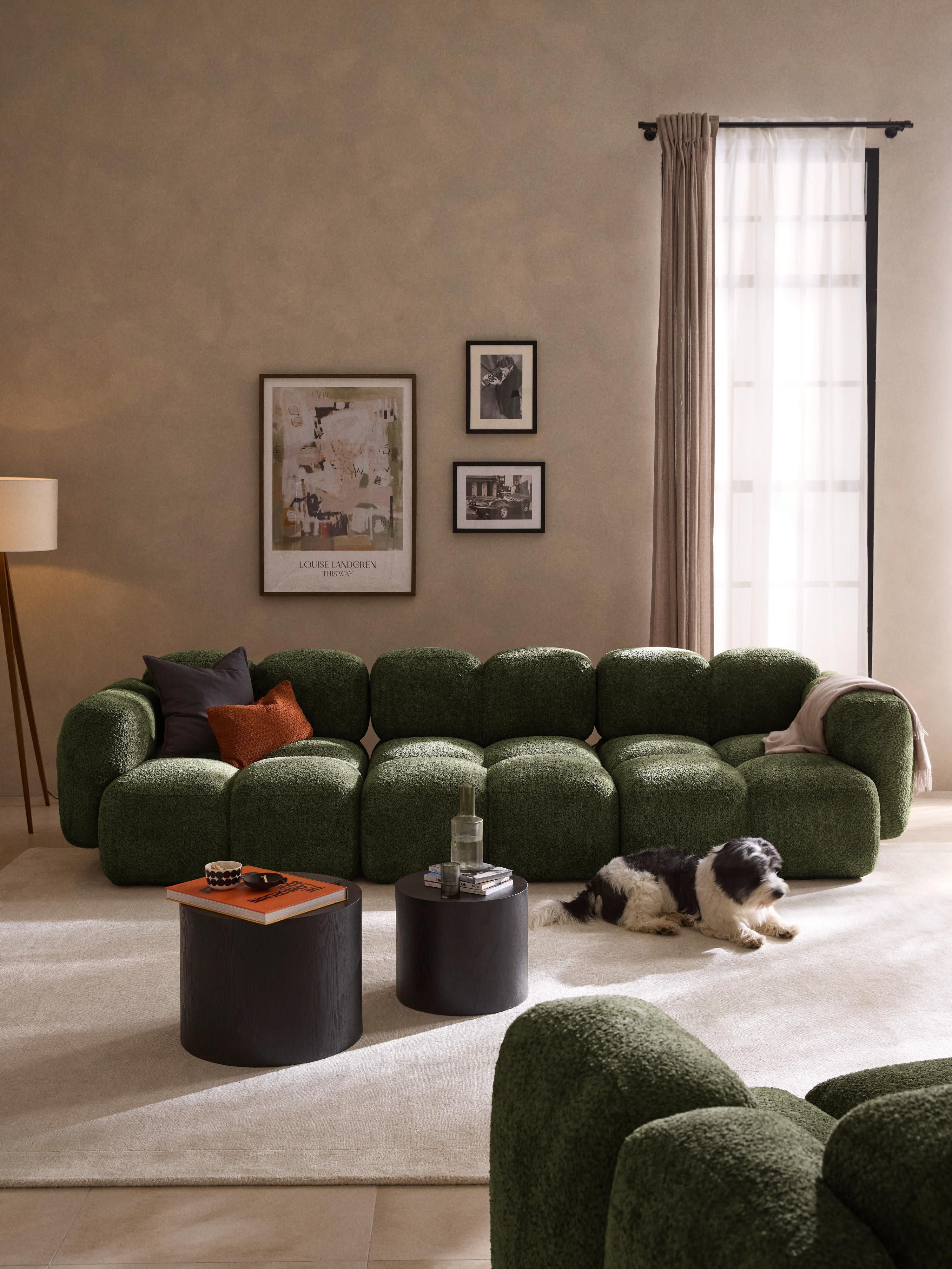 Modulaire bank Tayla (4-zits) van teddy bouclé