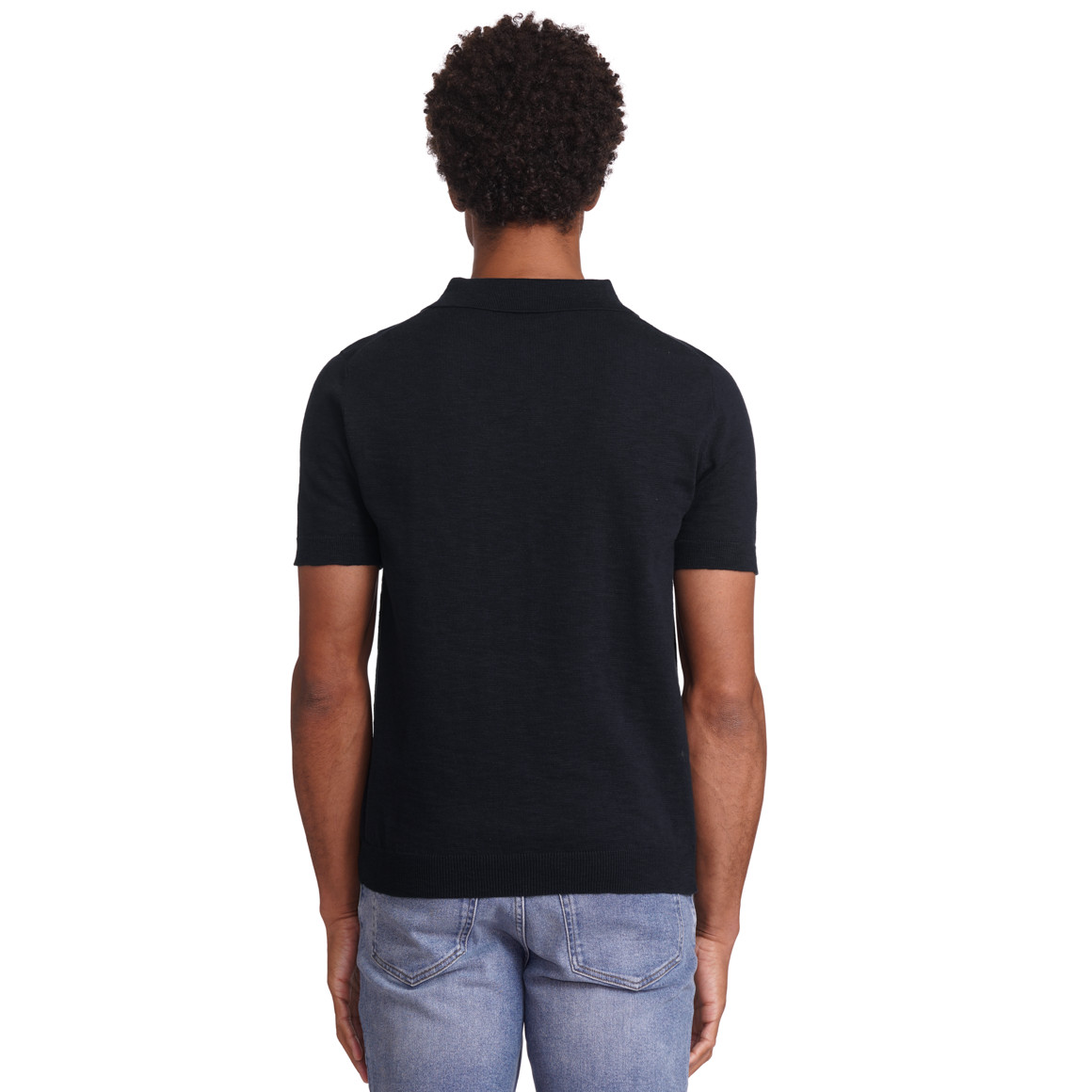 VanVaan Herren Strick-Poloshirt aus Baumwolle dunkelblau