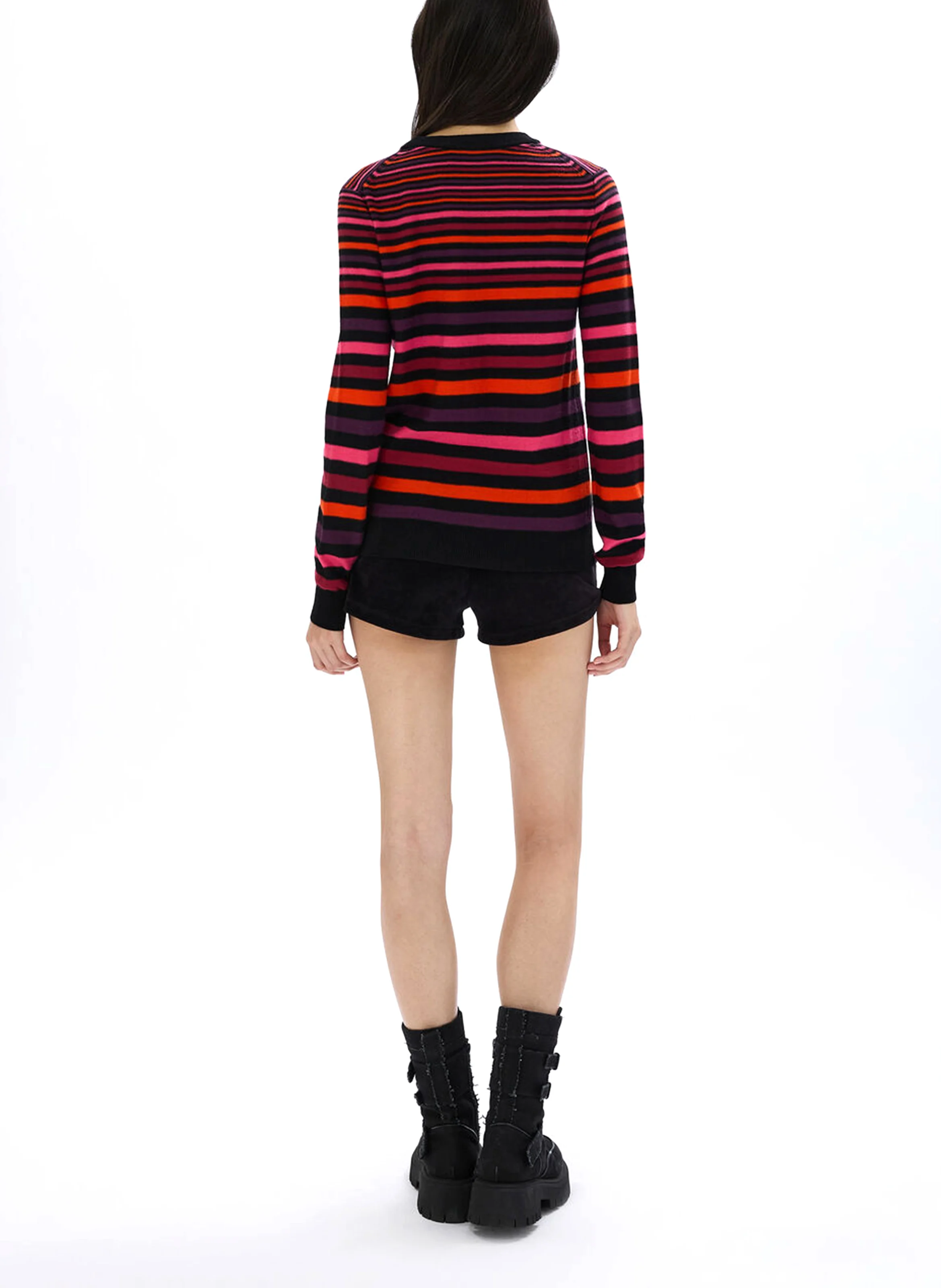 Pull col rond en laine | Multicolore