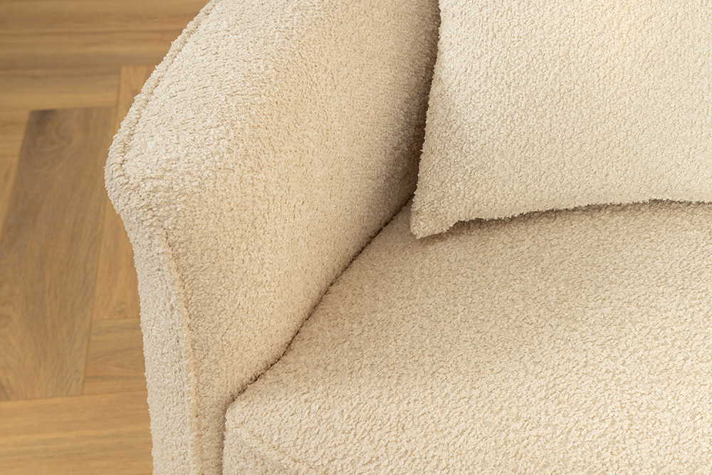 Modernes Sofa ATELIER L 330cm beige Bouclé XXL-Couch Nosagfederung inkl. Kissen