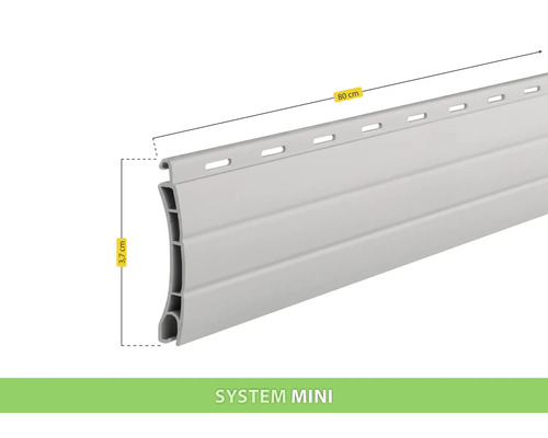 Schellenberg rolluikprofiel voor systeem Mini H 37 x B 800 mm grijs
