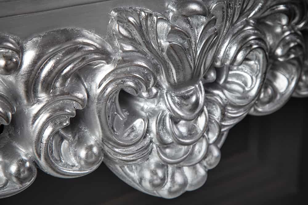 Elegante Konsole VENICE 110cm silber Barock Design Anrichte handgearbeitet
