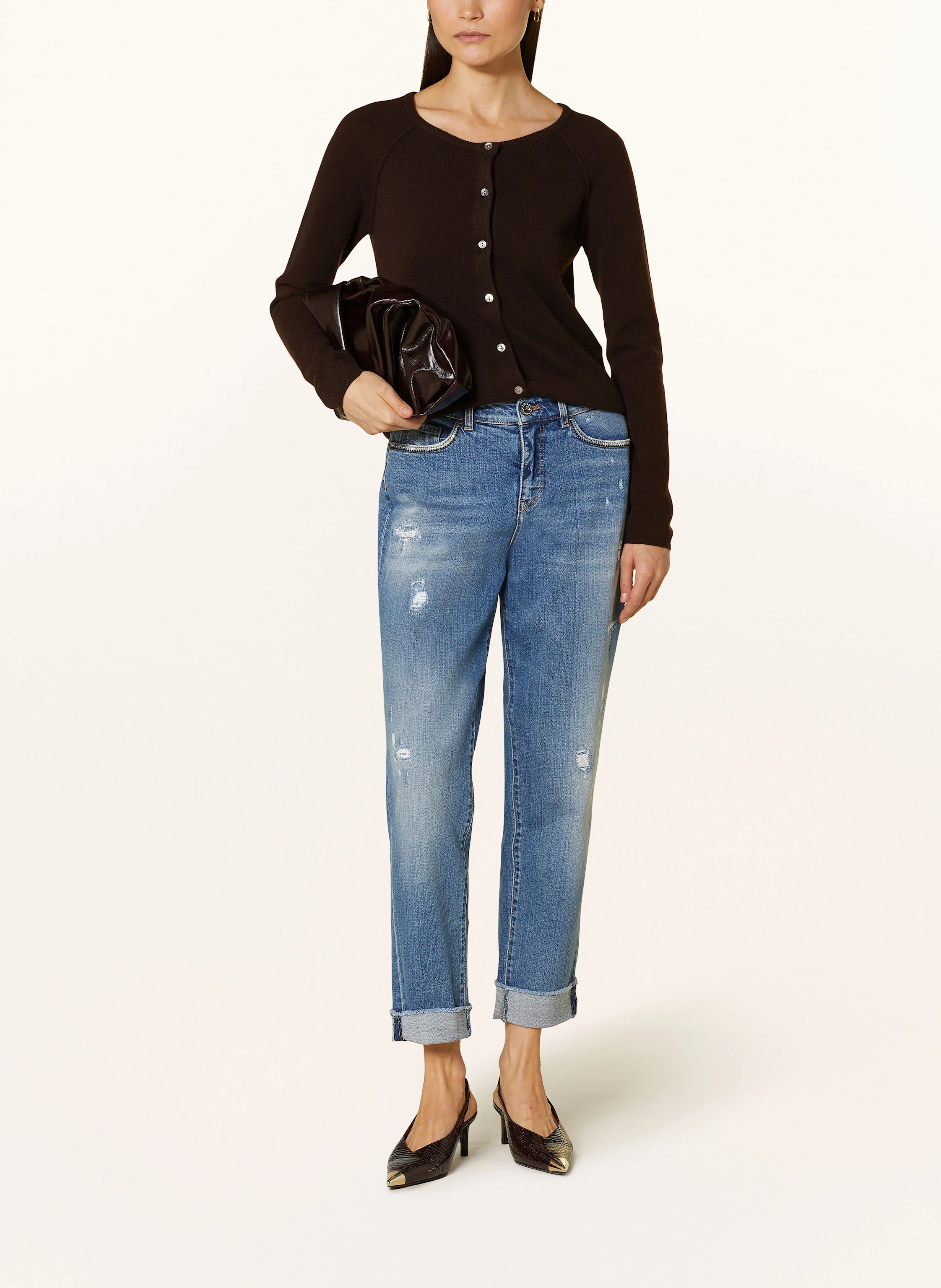 MARC CAIN Jeans RIAD mit Schmucksteinen
