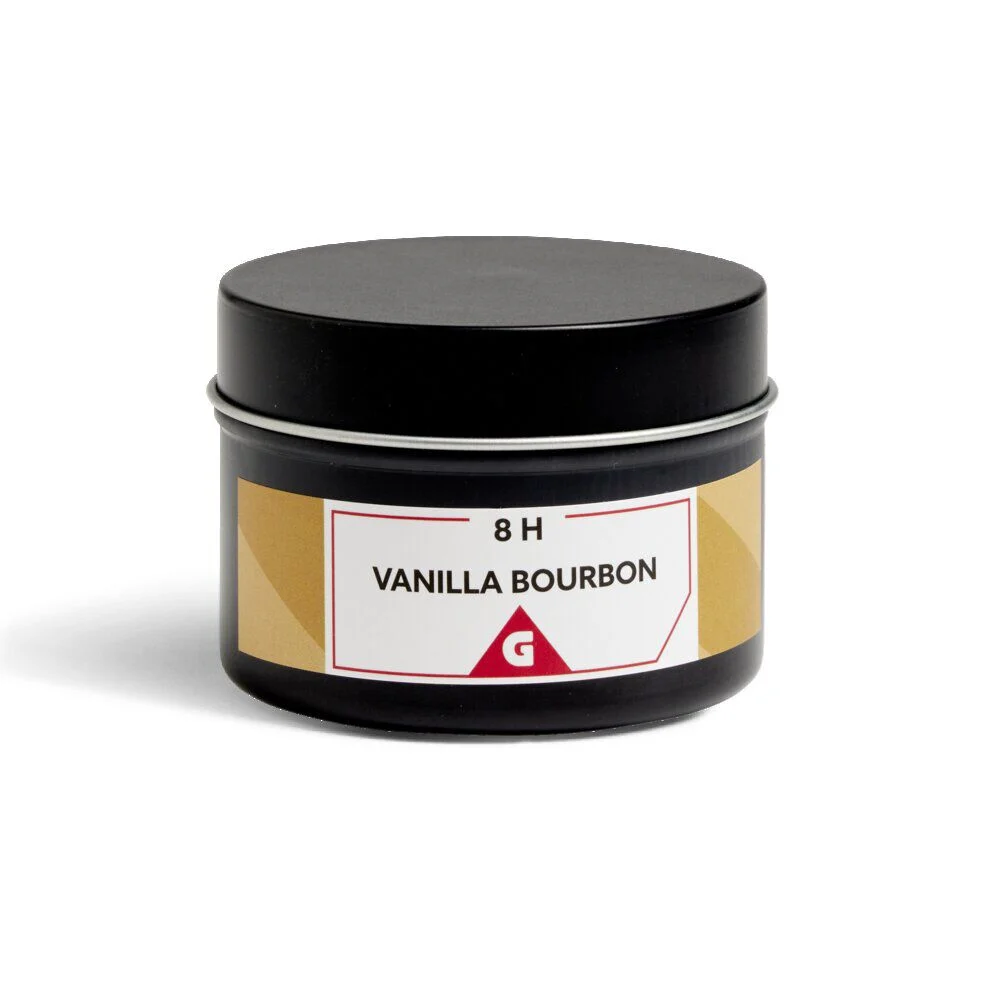 Bougie dans pot métal noir - Vanille