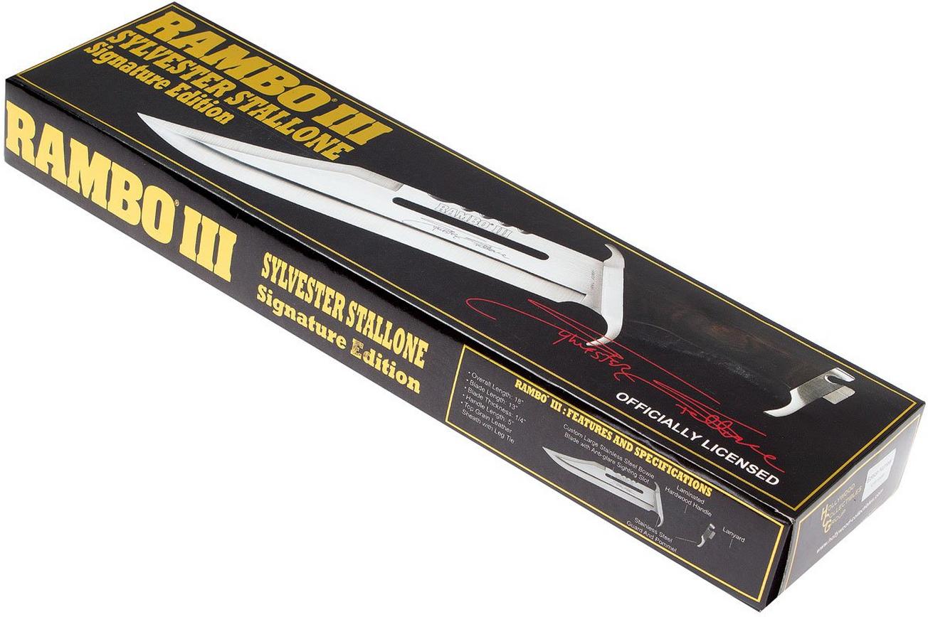 RAMBO knife Rambo 3 Signature Edition met houten handgreep, 9297