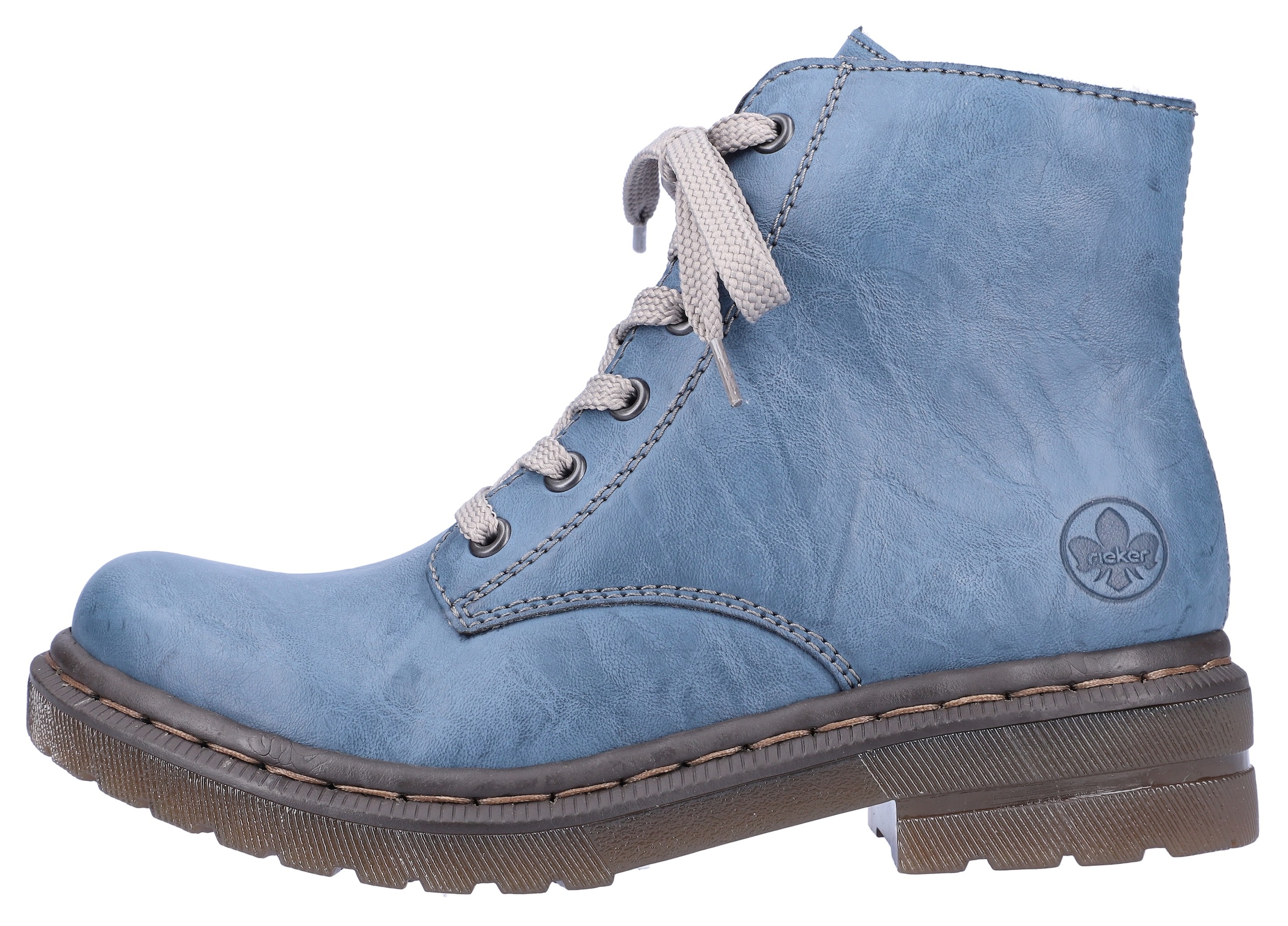 Rieker Schnürboots  , Schnürstiefelette, Blockabsatz, mit Logoprägung