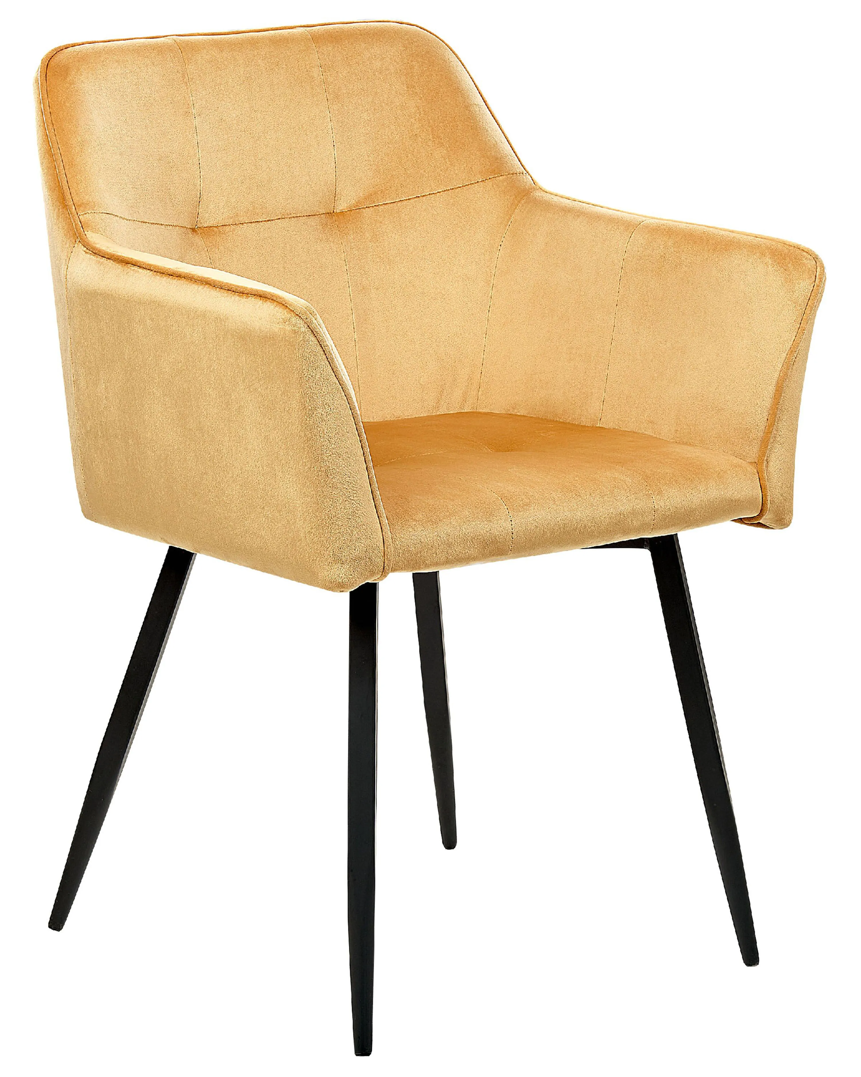 Set van 2 eetkamerstoelen JASMIN Fluweel Mosterdgeel