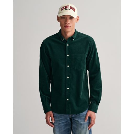 GANT Langærmet Fløjlsskjorte, Tartan Green, L